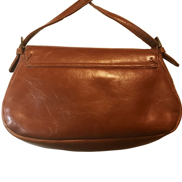 GUESS TAN LEATHER SHOULDER PURSE BAG - Picture 2 of 5